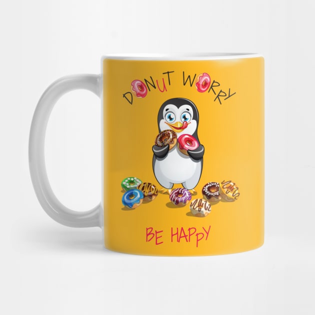 Penguin Donut Worry by Mako Design 